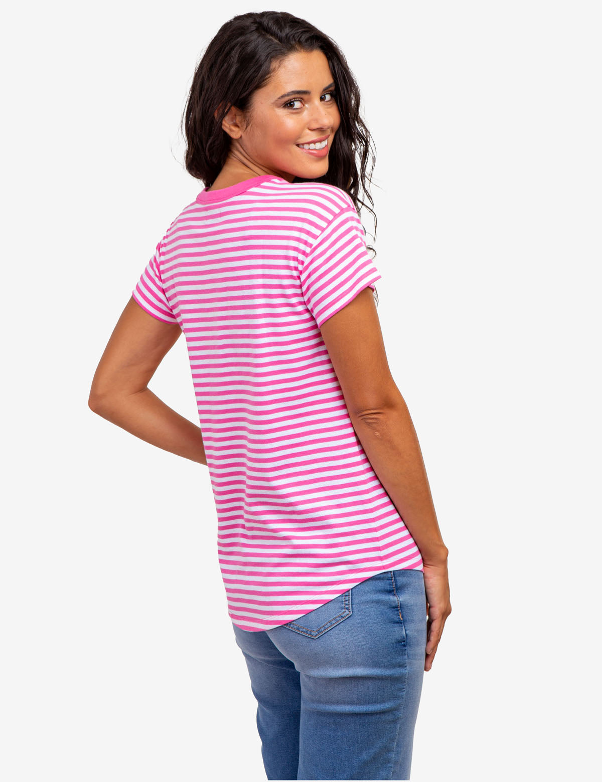New w/ Tags BEN SHERMAN Misted Yellow Collegiate Stripe Crew T-Shirt