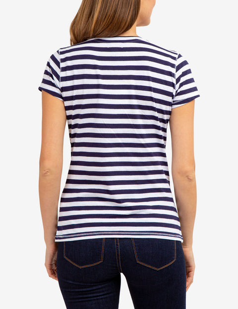 STRIPED V-NECK T-SHIRT - U.S. Polo Assn.