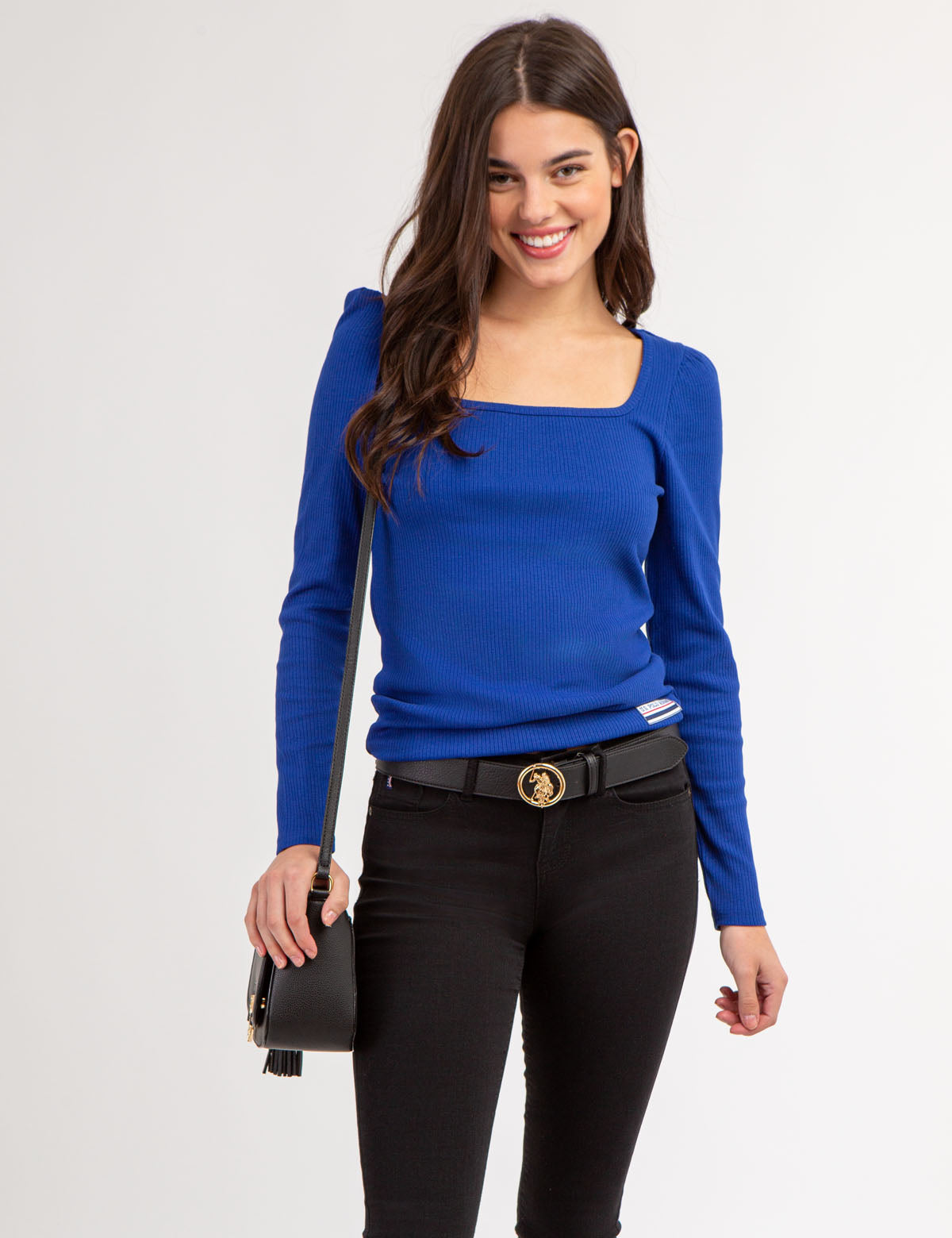 LONG SLEEVE SQUARE NECK RIBBED TOP U.S. Polo Assn.