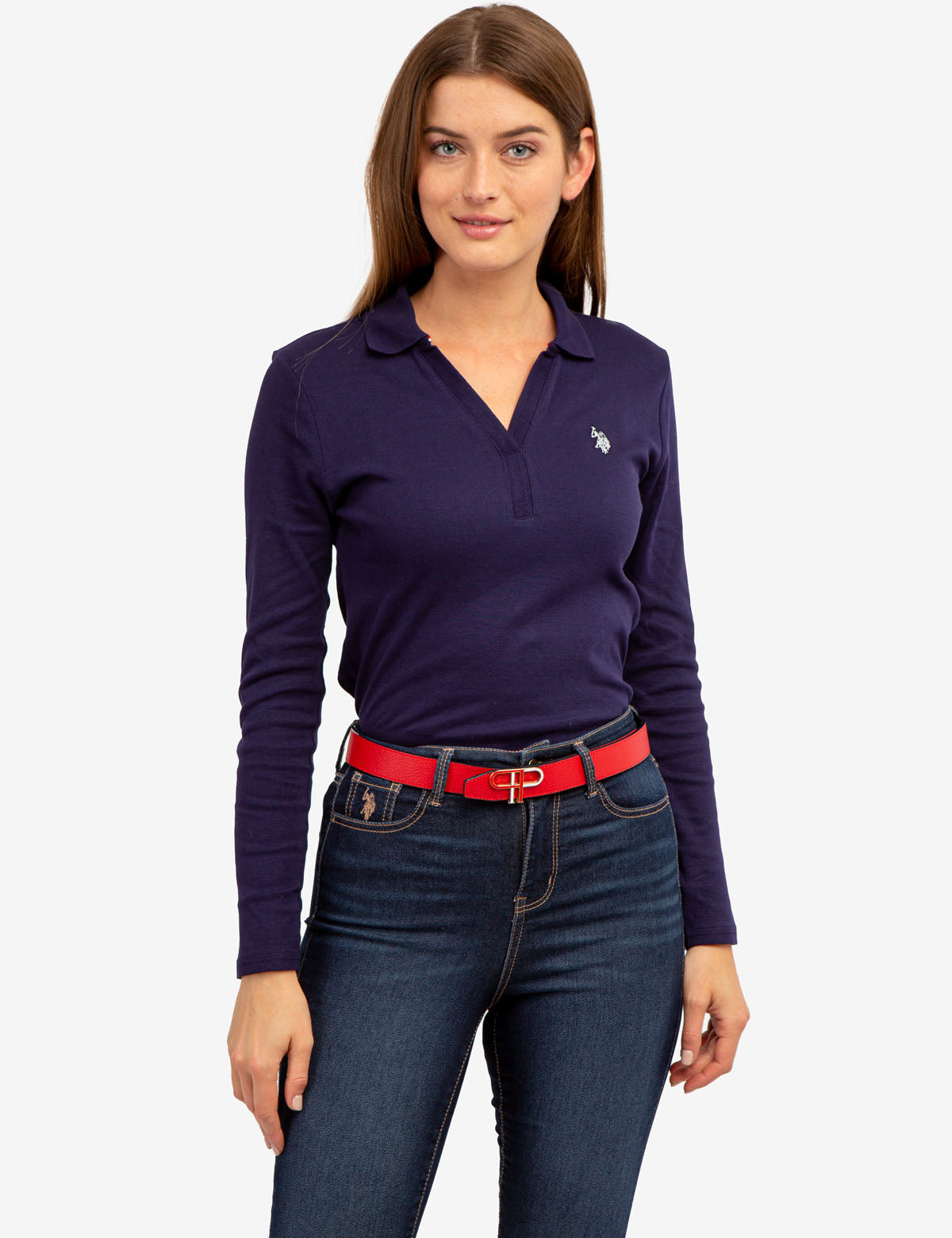 Pleated Tie Front Polo Shirt main image 1
