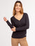 LONG SLEEVE WAFFLE KNIT HENLEY TOP WITH RHINESTONE BUTTONS - U.S. Polo Assn.