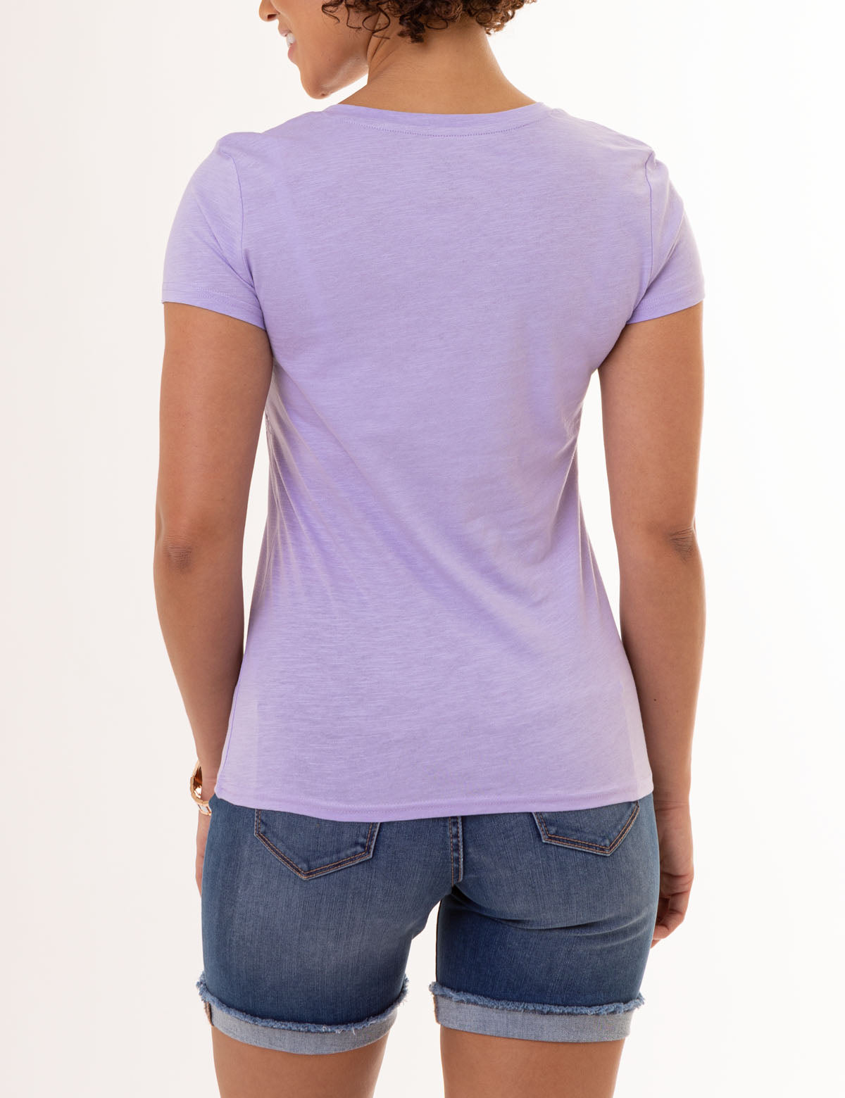 POL V-Neck Long Sleeve Floral Number Patch T-Shirt main image 0