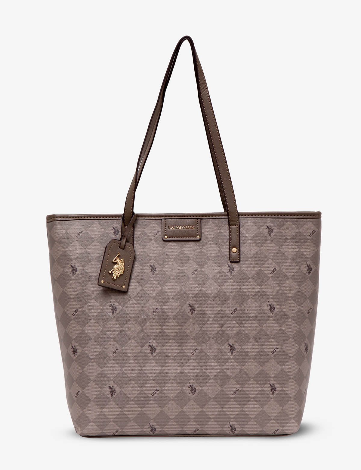 U.S. Polo Assn. Diamond Signature Tote Brown/Blush One Size