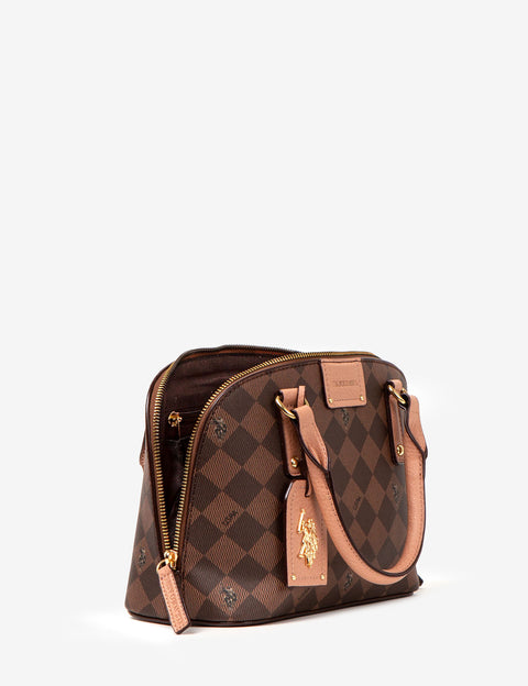 DIAMOND SIGNATURE DOME BAG WITH CROSSBODY STRAP - U.S. Polo Assn.
