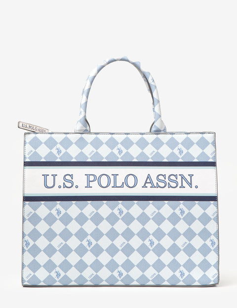 DIAMOND STRIPE BOOK TOTE WITH CROSSBODY STRAP - U.S. Polo Assn.