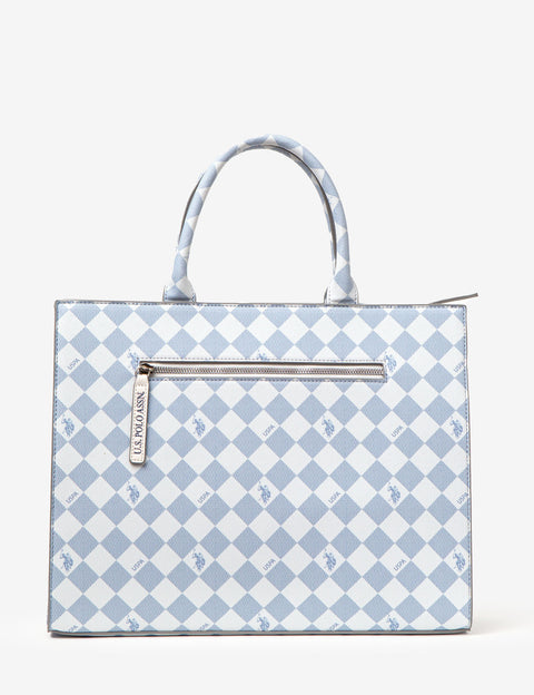DIAMOND STRIPE BOOK TOTE WITH CROSSBODY STRAP - U.S. Polo Assn.