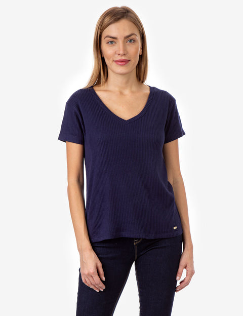 PLUSH RIB V-NECK TOP - U.S. Polo Assn.