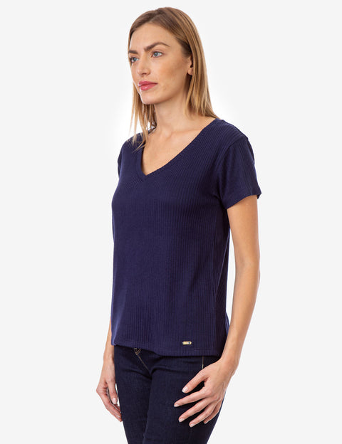 PLUSH RIB V-NECK TOP - U.S. Polo Assn.