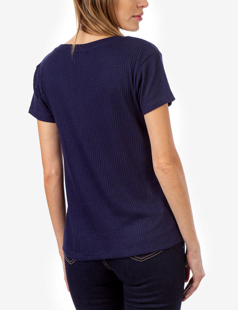 PLUSH RIB V-NECK TOP - U.S. Polo Assn.