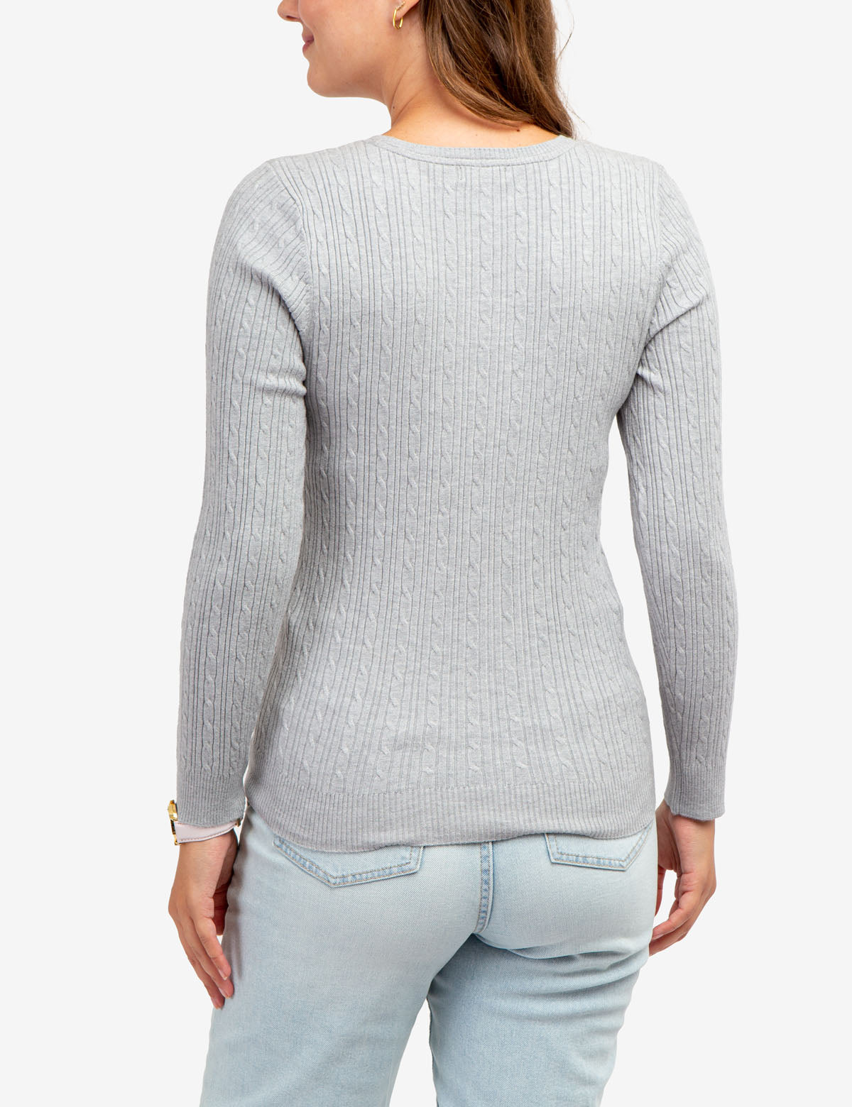 Amber Cable V Neck Sweater Black