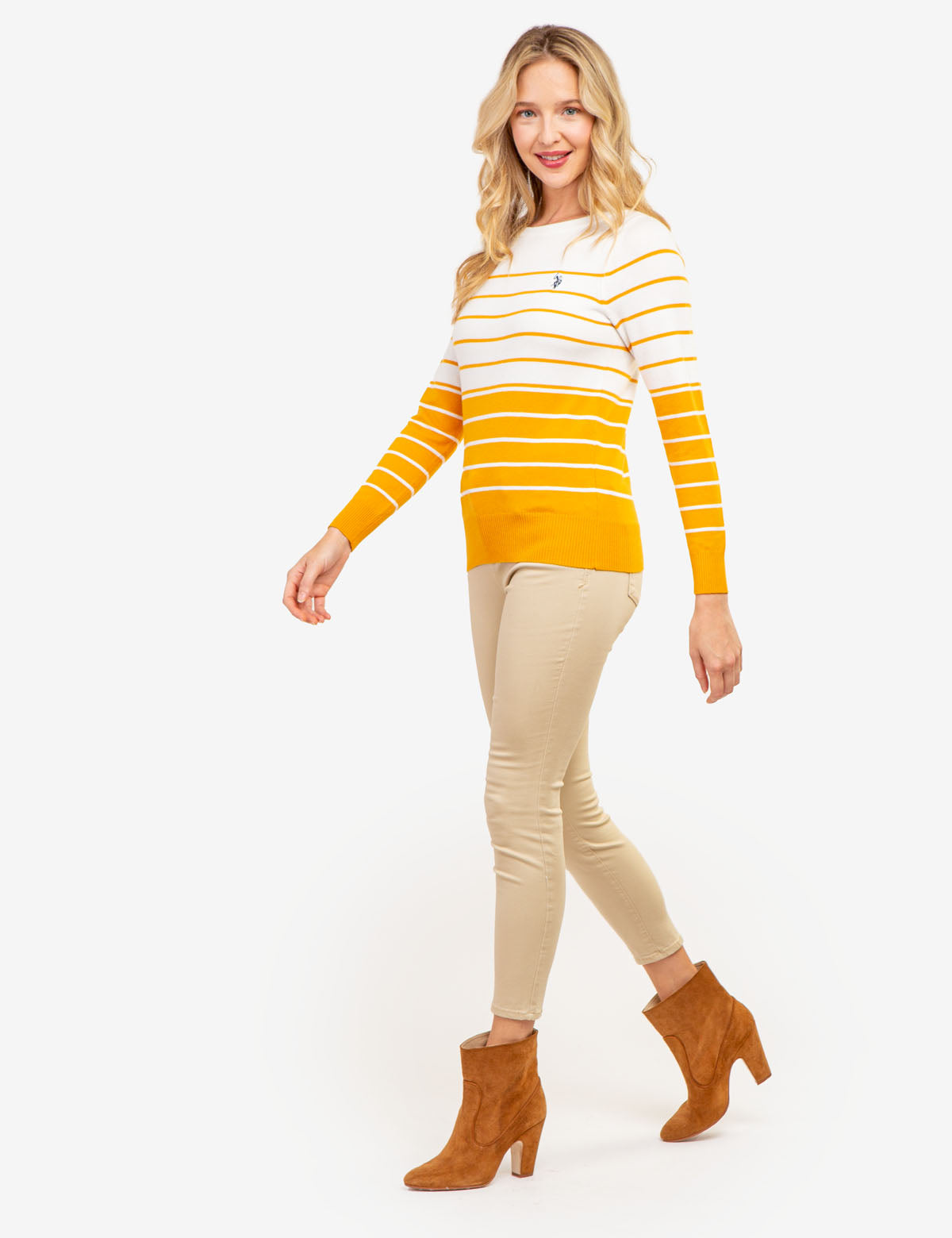 Striped Sweater Knit Short Sleeve Polo- Seafoam Coral