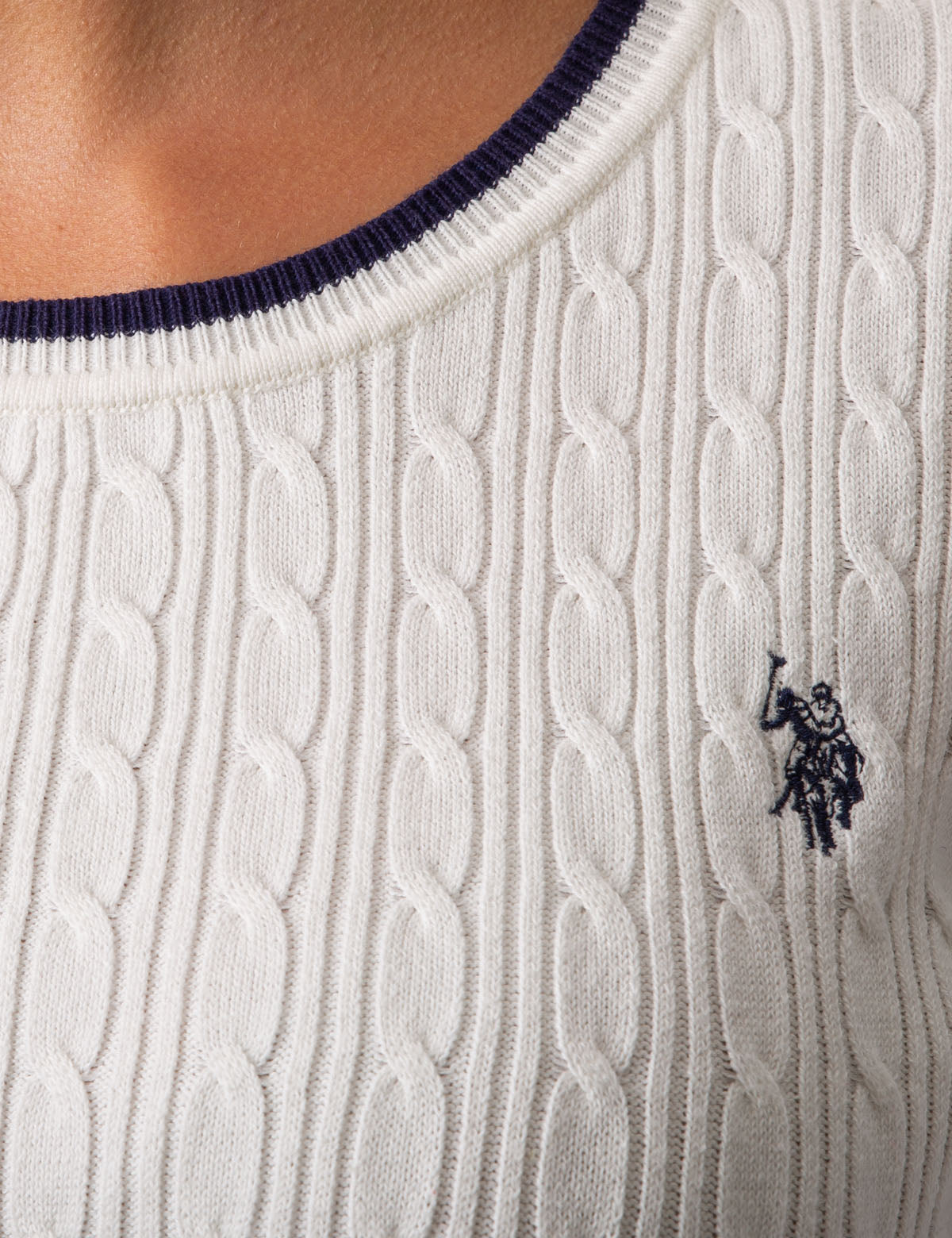 POL Cable Knit Cutout Long Sleeve Sweater