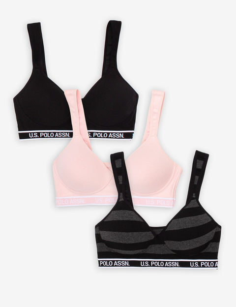 3 PACK SPORTS BRAS - U.S. Polo Assn.