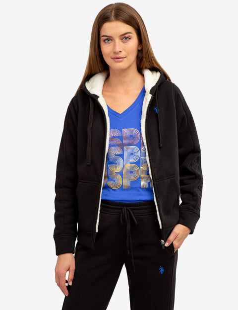 SHERPA LINED EMBOSSED HOODIE - U.S. Polo Assn.