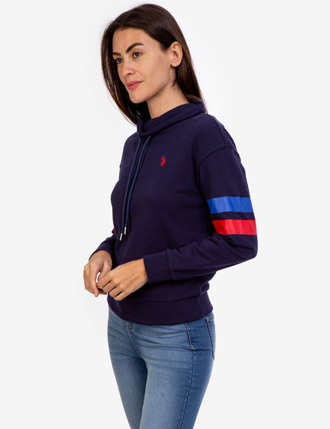 STRIPE SLEEVE COWL NECK SWEATSHIRT - U.S. Polo Assn.