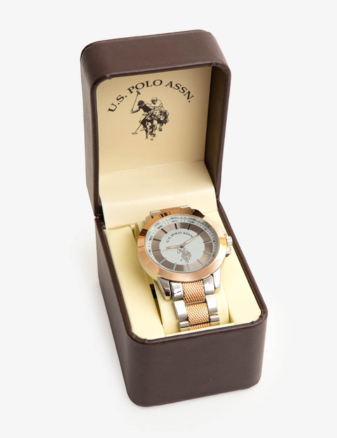 MEN'S TWO TONE CLASSIC LINK DRESS WATCH - U.S. Polo Assn.