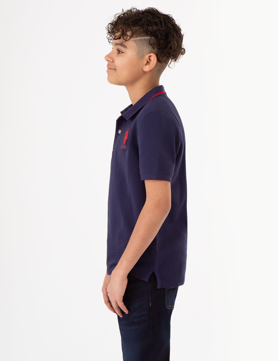 BOYS PIQUE SOLID POLO SHIRT– U.S. Polo Assn.