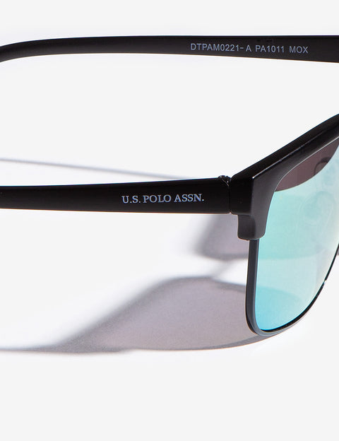 METAL RECTANGULAR TOP RIM AVIATOR SUNGLASSES - U.S. Polo Assn.
