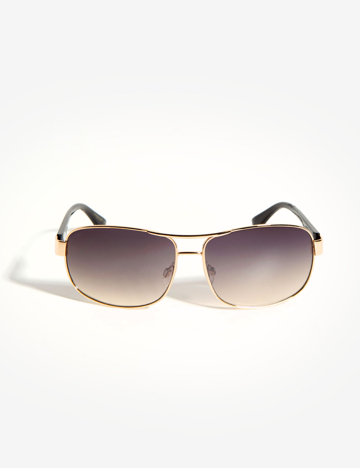 Retro Brow Accent Thin Metal Frame Square Aviator Sunglasses 61mm - sunglass .la