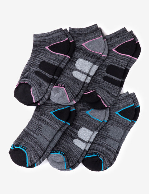 LADIES 6 PACK LOW CUT SOCKS - U.S. Polo Assn.