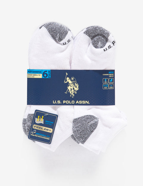 MENS 6PK LOW CUT PERFORMANCE SOCKS - U.S. Polo Assn.