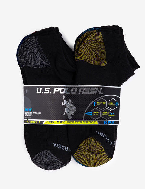 MENS 10 PACK PERFORMANCE LOW CUT SOCKS - U.S. Polo Assn.
