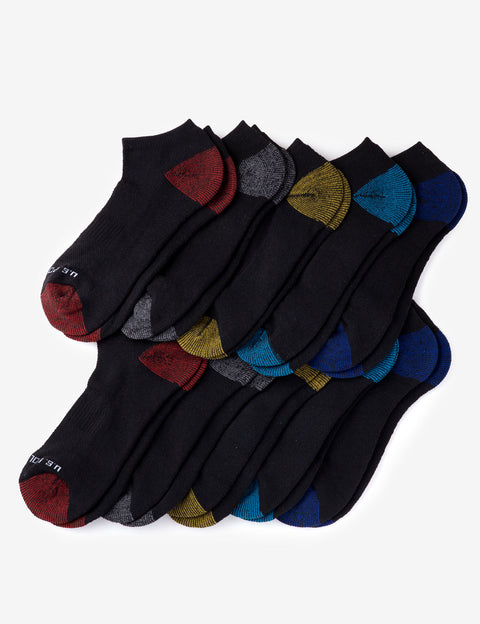 MENS 10 PACK PERFORMANCE LOW CUT SOCKS - U.S. Polo Assn.