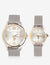 HIS & HERS SILVER MESH STRAP WATCH SET - U.S. Polo Assn.