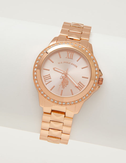 LADIES ROSE GOLD CRYSTAL WATCH - U.S. Polo Assn.