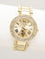 LADIES GOLDTONE WATCH WITH CRYSTAL ENCRUSTED BEZEL - U.S. Polo Assn.