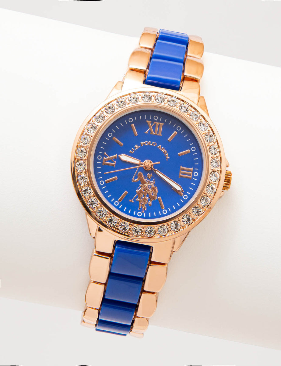 LADIES ROYAL BLUE LINK EMBELLISHED WATCH– U.S. Polo Assn.