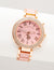 LADIES ROSE GOLD AND BLUSH ENAMEL LINK WATCH - U.S. Polo Assn.
