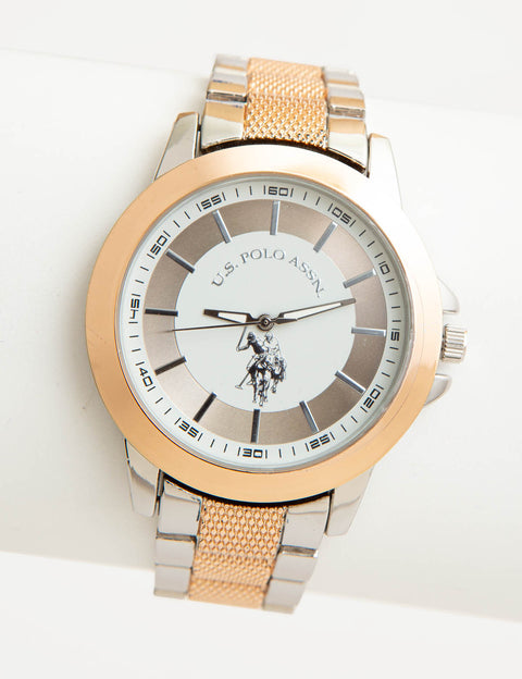 MEN'S TWO TONE CLASSIC LINK DRESS WATCH - U.S. Polo Assn.