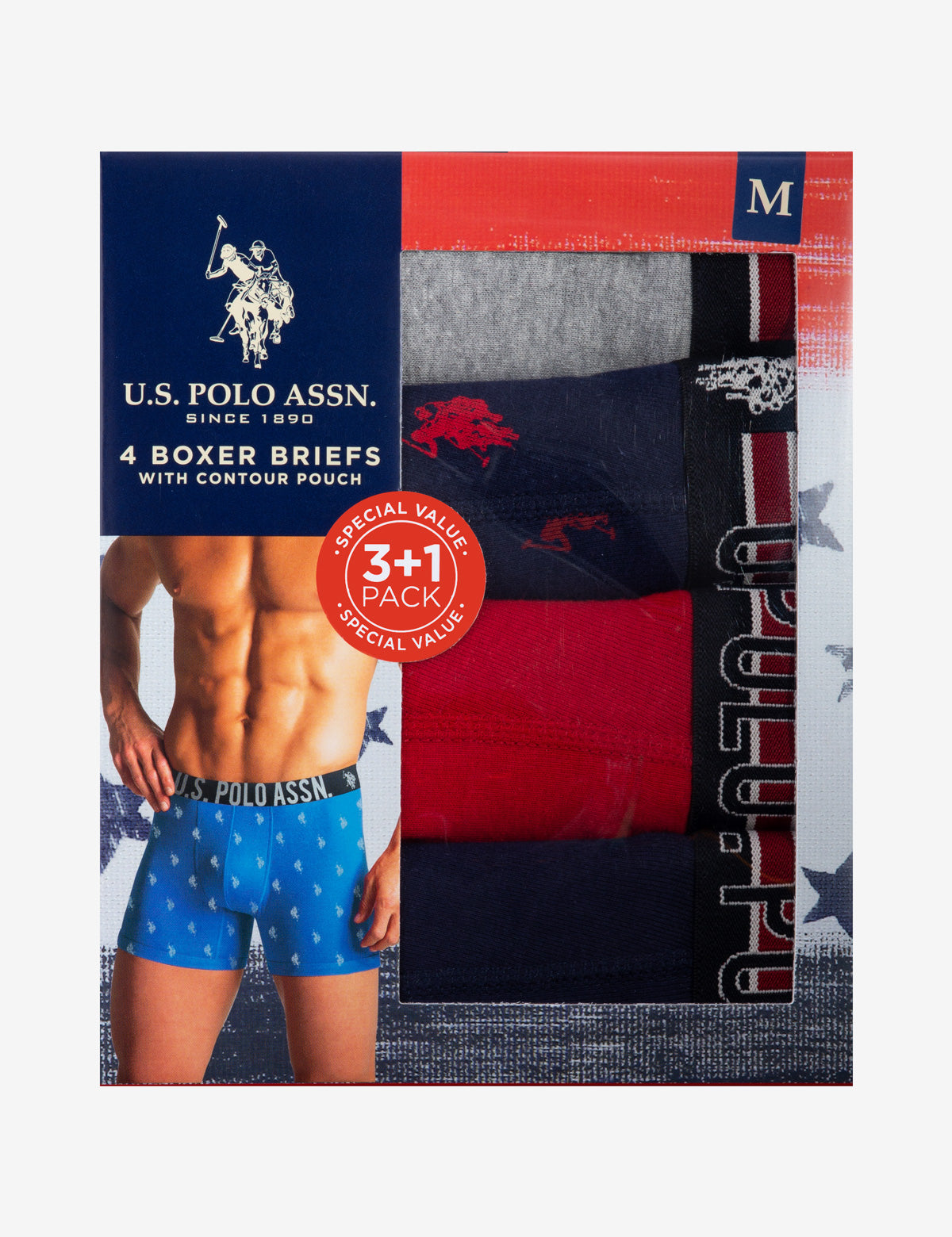 4 PACK COTTON BOXER BRIEFS– U.S. Polo Assn.