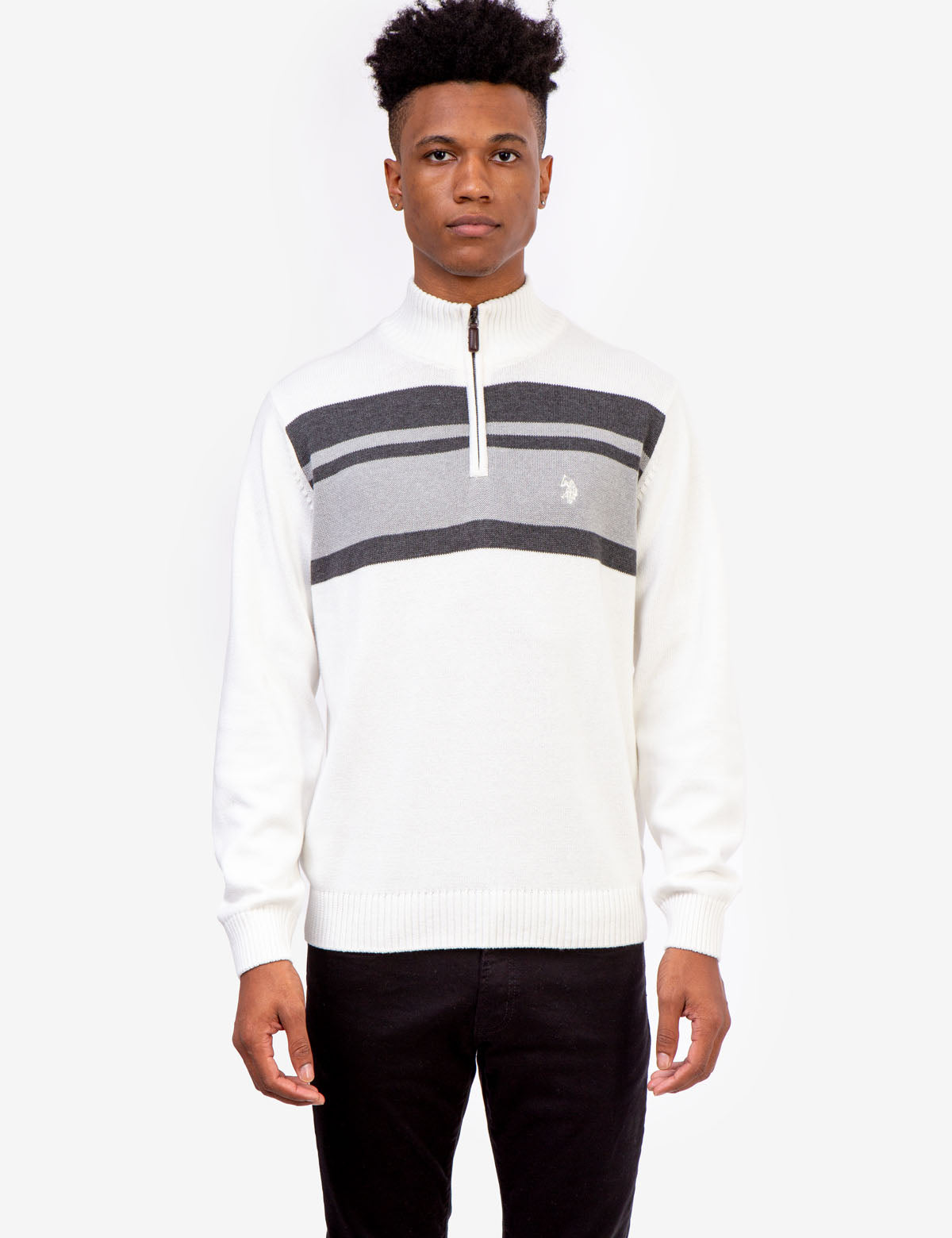 CHEST STRIPE 1/4 ZIP SWEATER– U.S. Polo Assn.