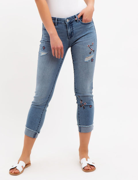 EMBROIDERED MID RISE RELAXED FIT JEANS - U.S. Polo Assn.