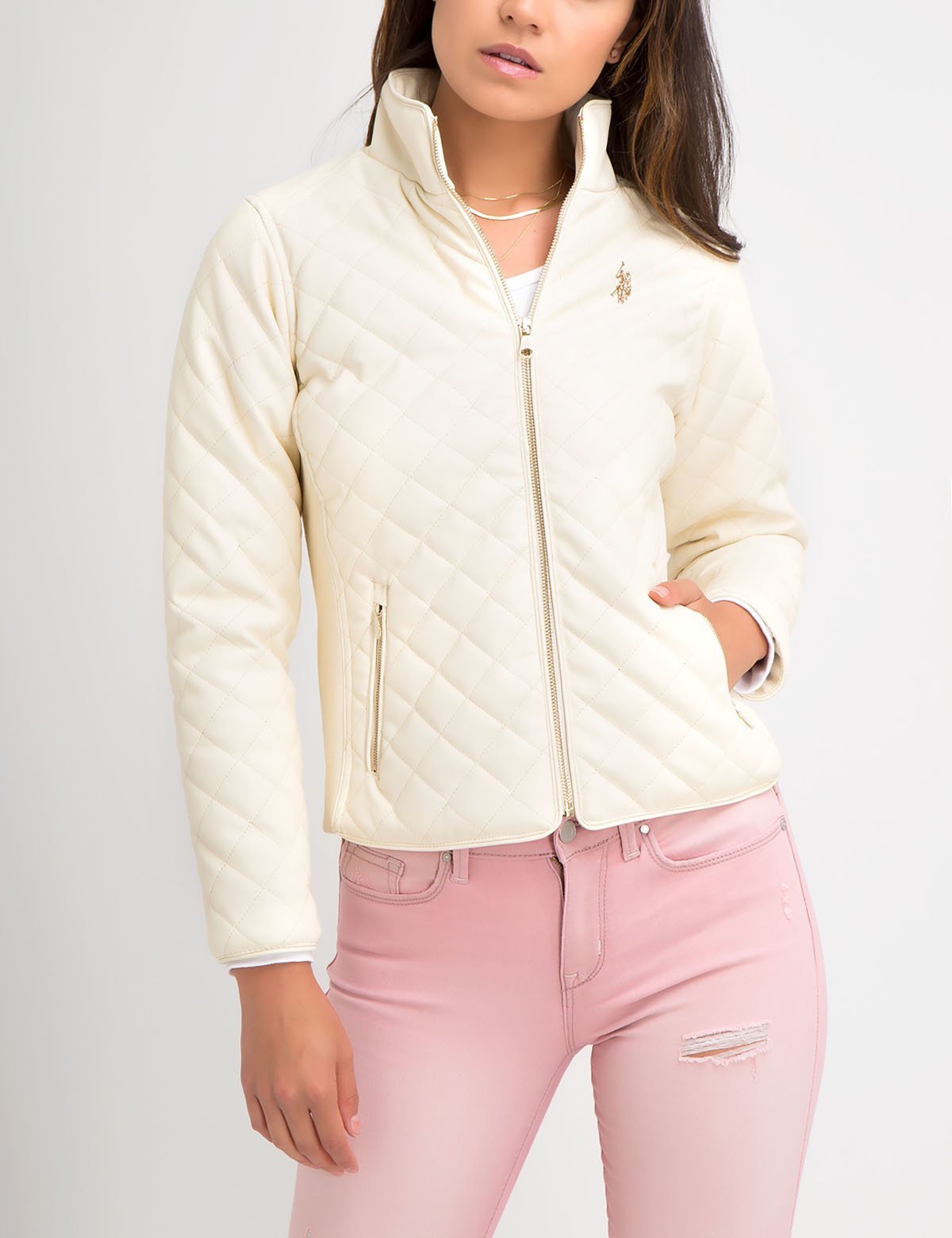 Us polo leather jacket women Clearance